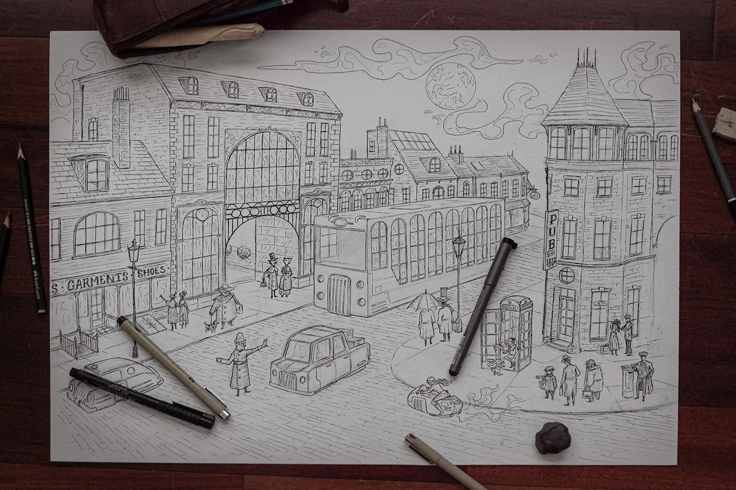 Whimsical London City - Original Art