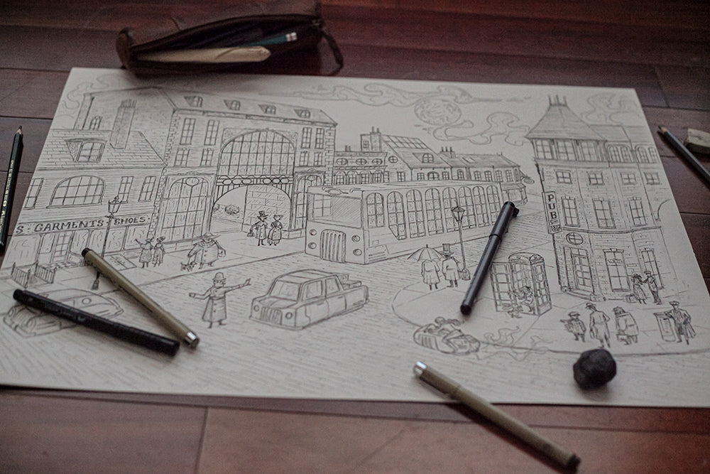Whimsical London City - Original Art
