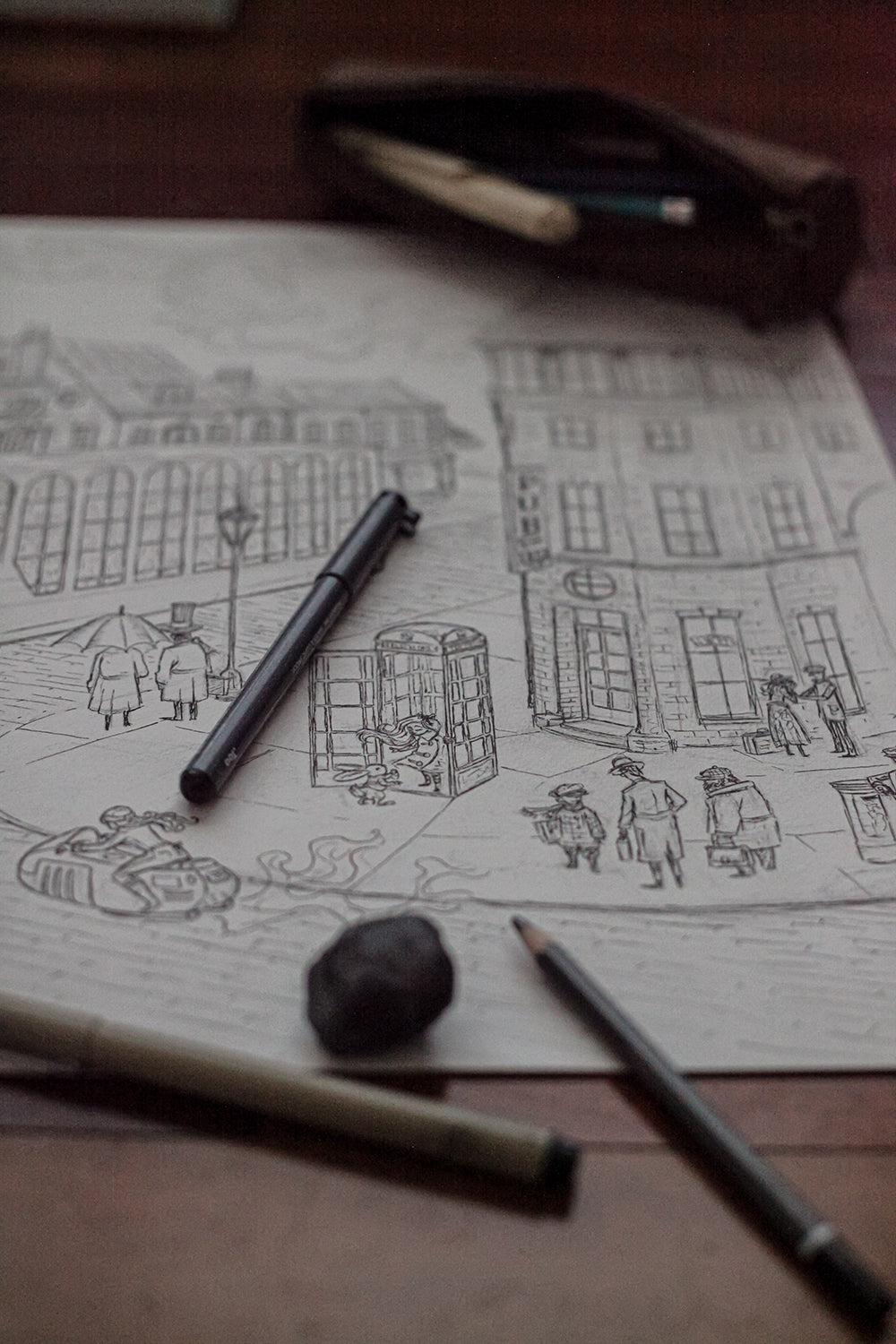 Whimsical London City - Original Art