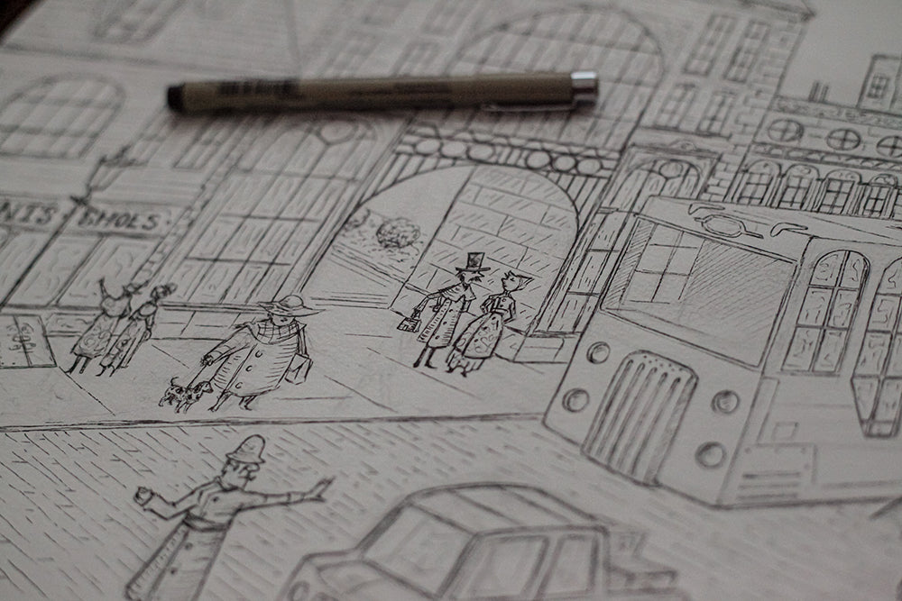 Whimsical London City - Original Art