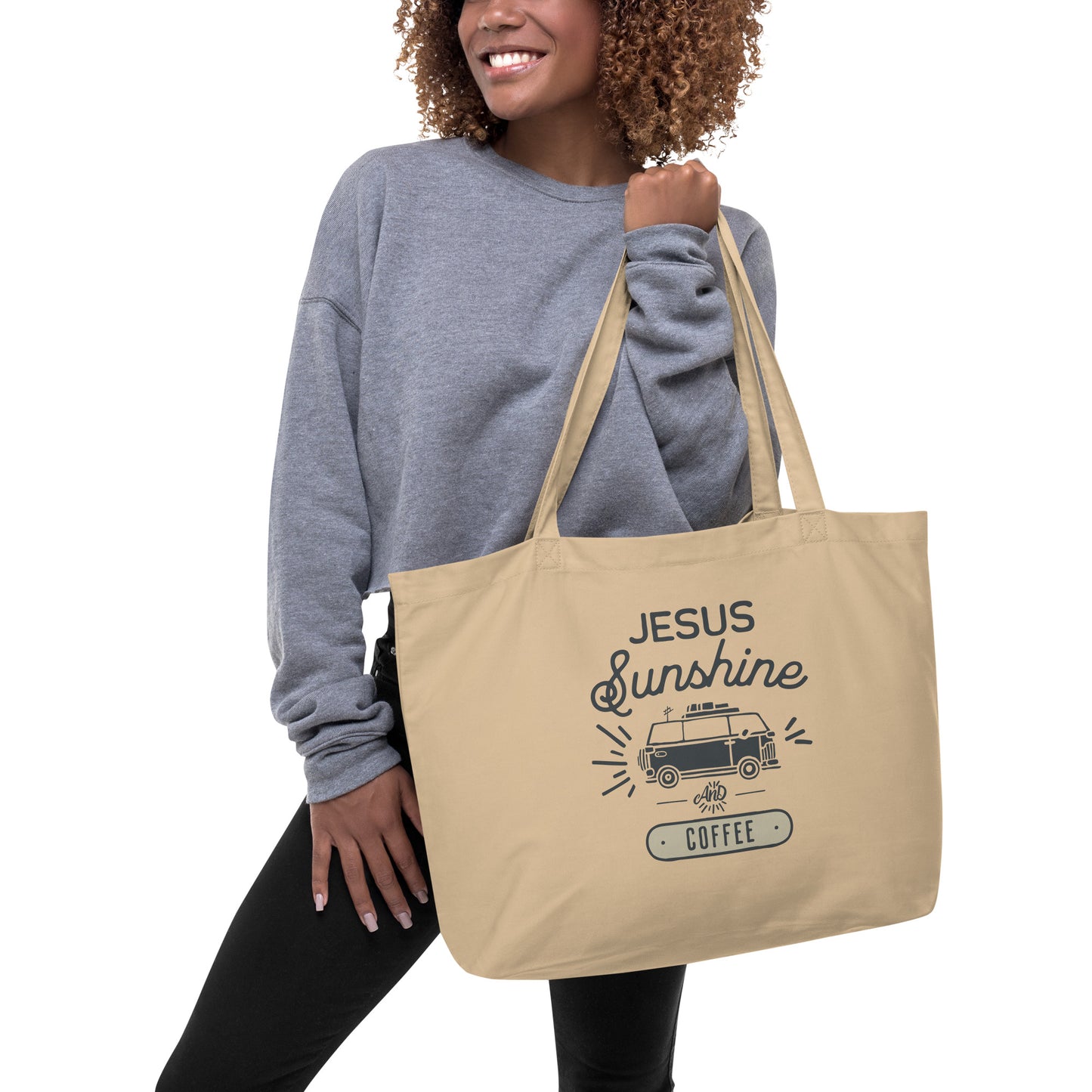 Jesus Sunshine Coffee Large organic tote bag