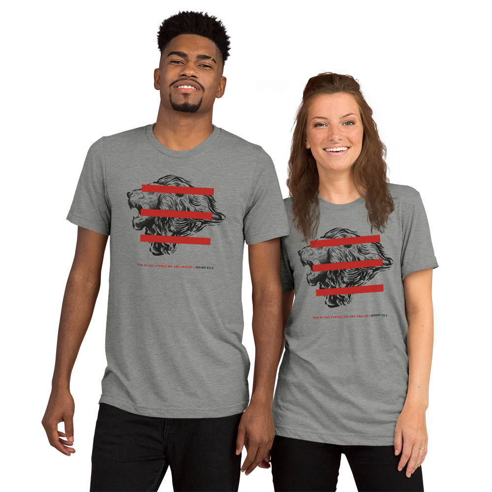 BY HIS STRIPES Short sleeve t-shirt Unisex