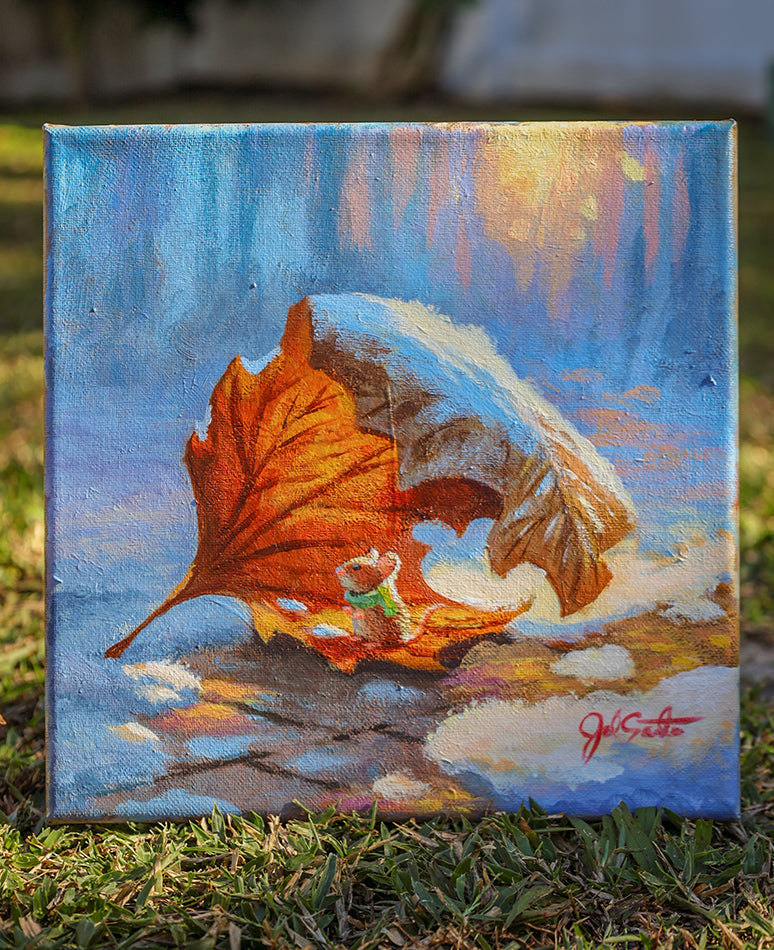 Shelter - Autumn Leaf — Original 10x10 Canvas Painting