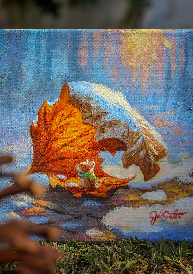 Shelter - Autumn Leaf — Original 10x10 Canvas Painting