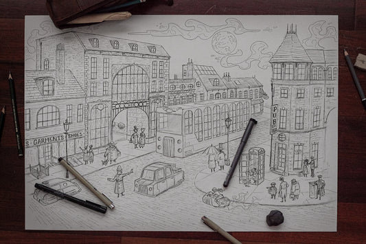 Whimsical London City - Original Art