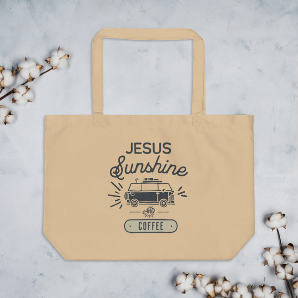 Jesus Sunshine Coffee Large organic tote bag